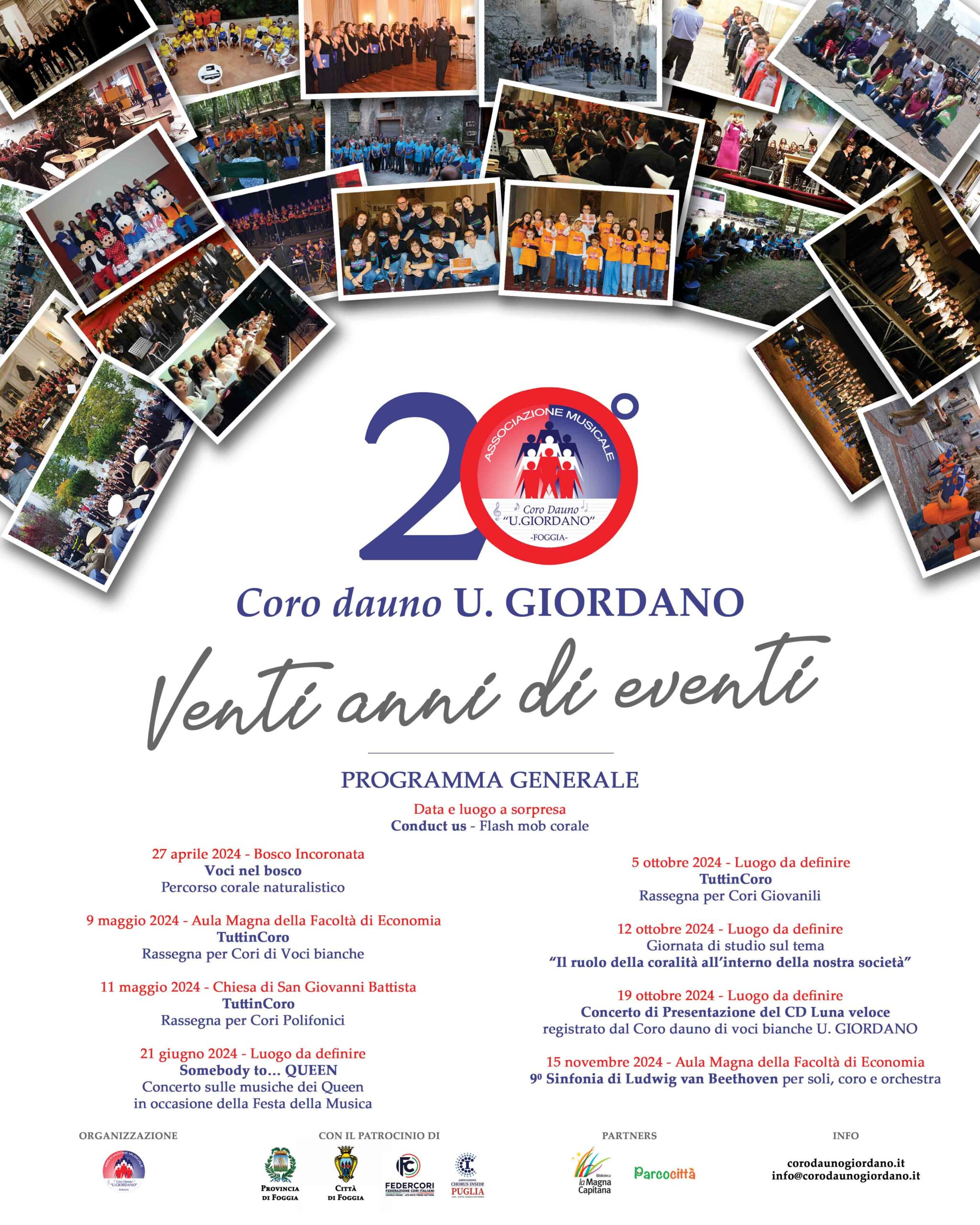 Programma 20 anni del Coro dauno U. GIORDANO